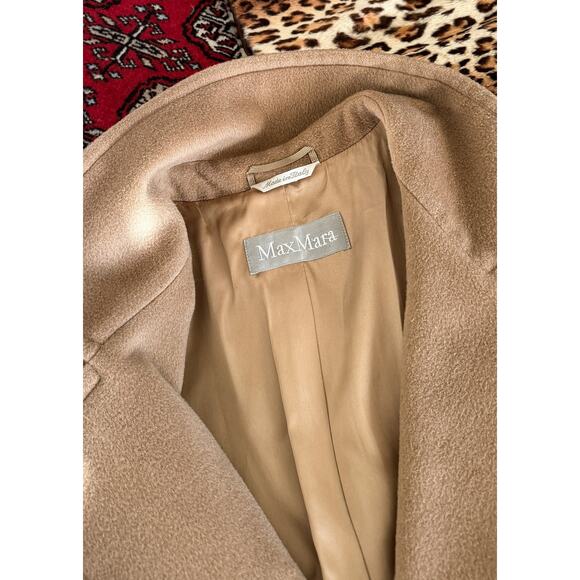 Max Mara Camel Brown Virgin Wool Mid Length Winter Coat US 14 - Picture 2 of 15